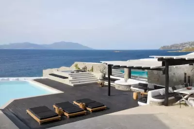 Serene Sea Front Villa pool-hot tub by CalypsoSunsetVillas - Agios Ioannis
