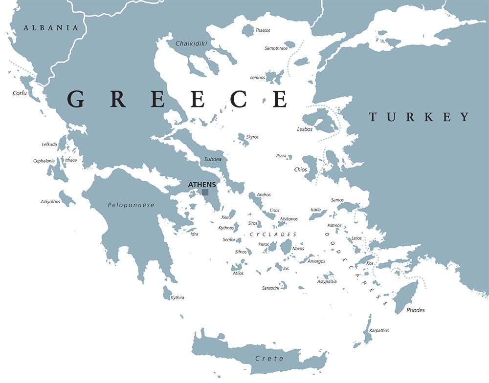 Mappa delle isole greche